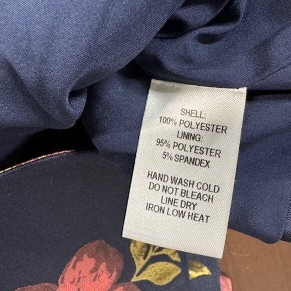 NWT Lulus Bloom Boldly Navy Blue Floral Satin Jacquard Cropped Blazer - Picture 10 of 11